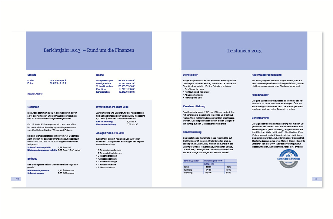 Stadtentw�sserung Freiburg � Beispielseite